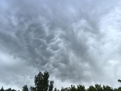 Над Рязанью засняли редкие вымеобразные облака